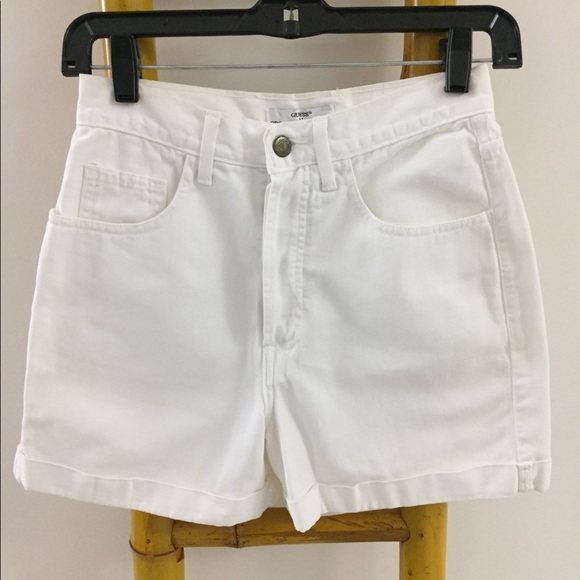 guess white shorts